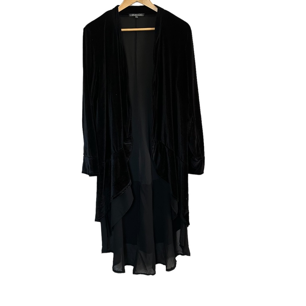 Black velvet sweater